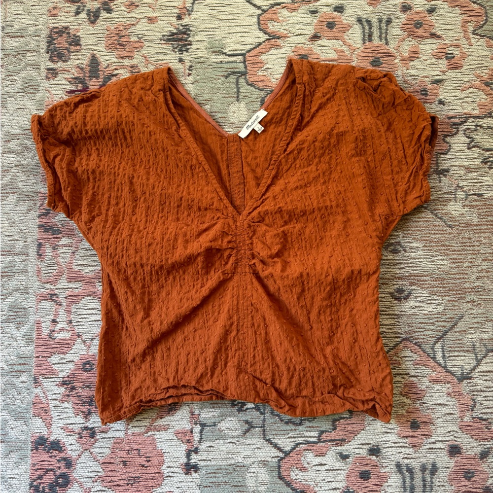 Madewell burnt orange blouse size 2.